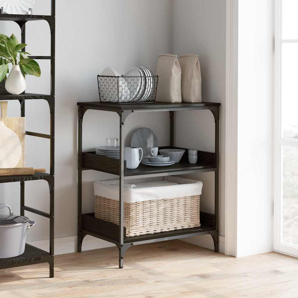 Kitchen Trolley Black Oak 60 x 41 x 80.5 cm