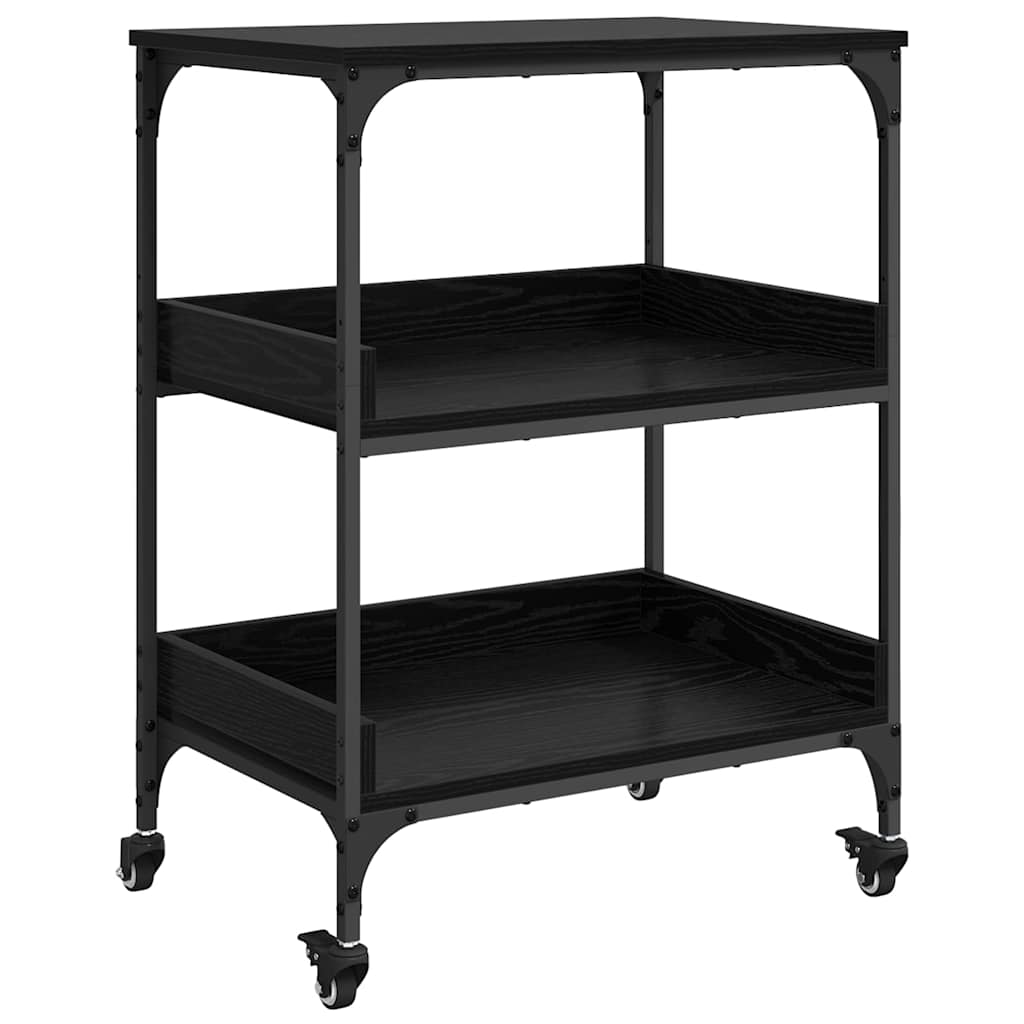Kitchen Trolley Black Oak 60 x 41 x 80.5 cm