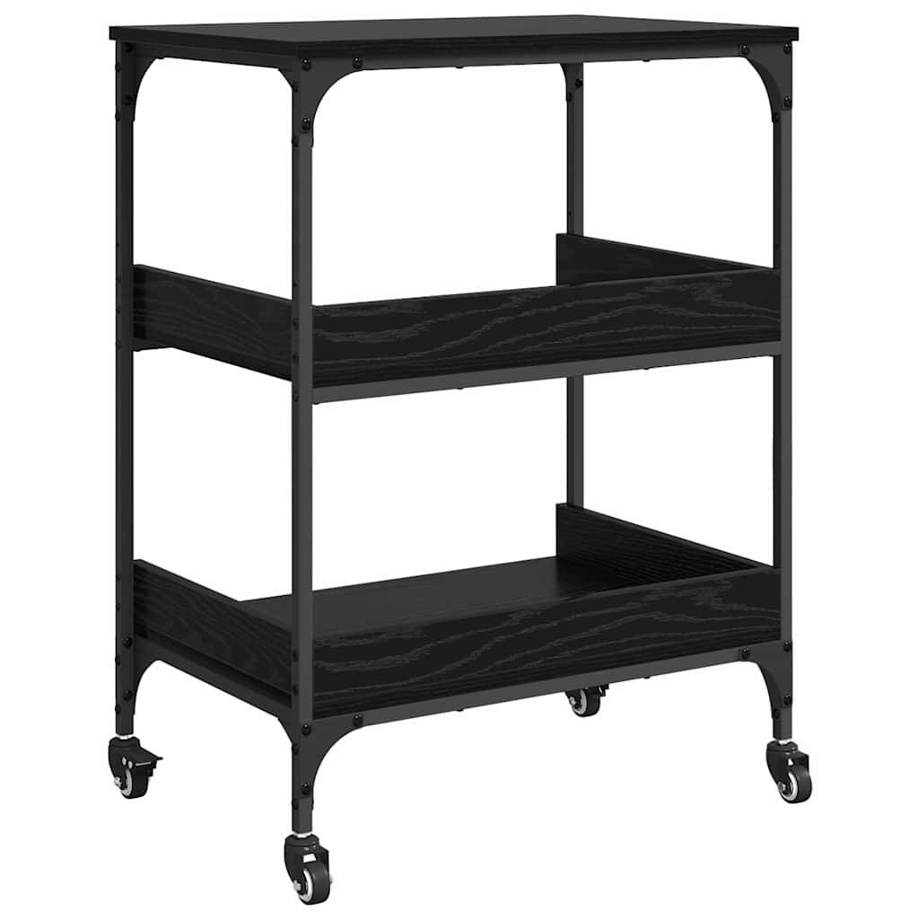 Kitchen Trolley Black Oak 60 x 41 x 80.5 cm