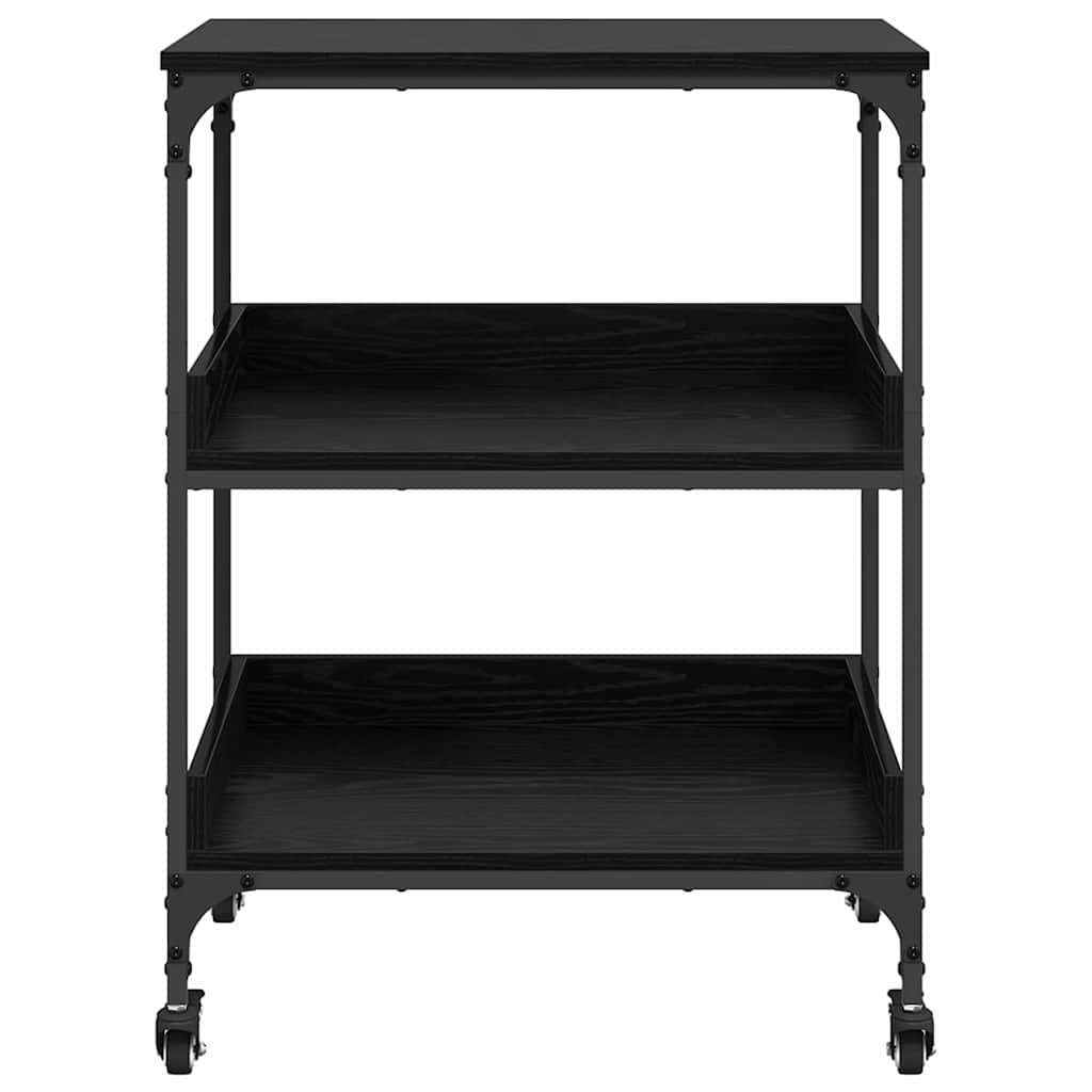 Kitchen Trolley Black Oak 60 x 41 x 80.5 cm