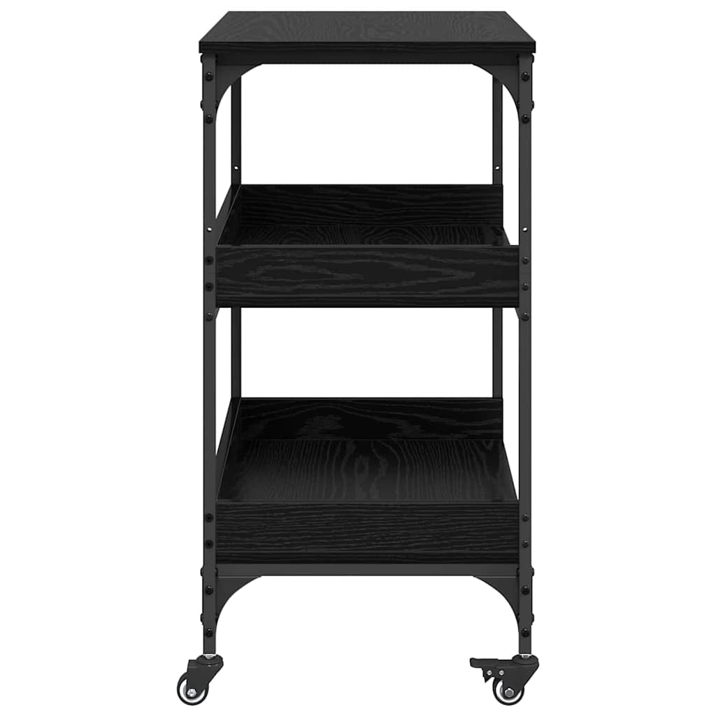 Kitchen Trolley Black Oak 60 x 41 x 80.5 cm