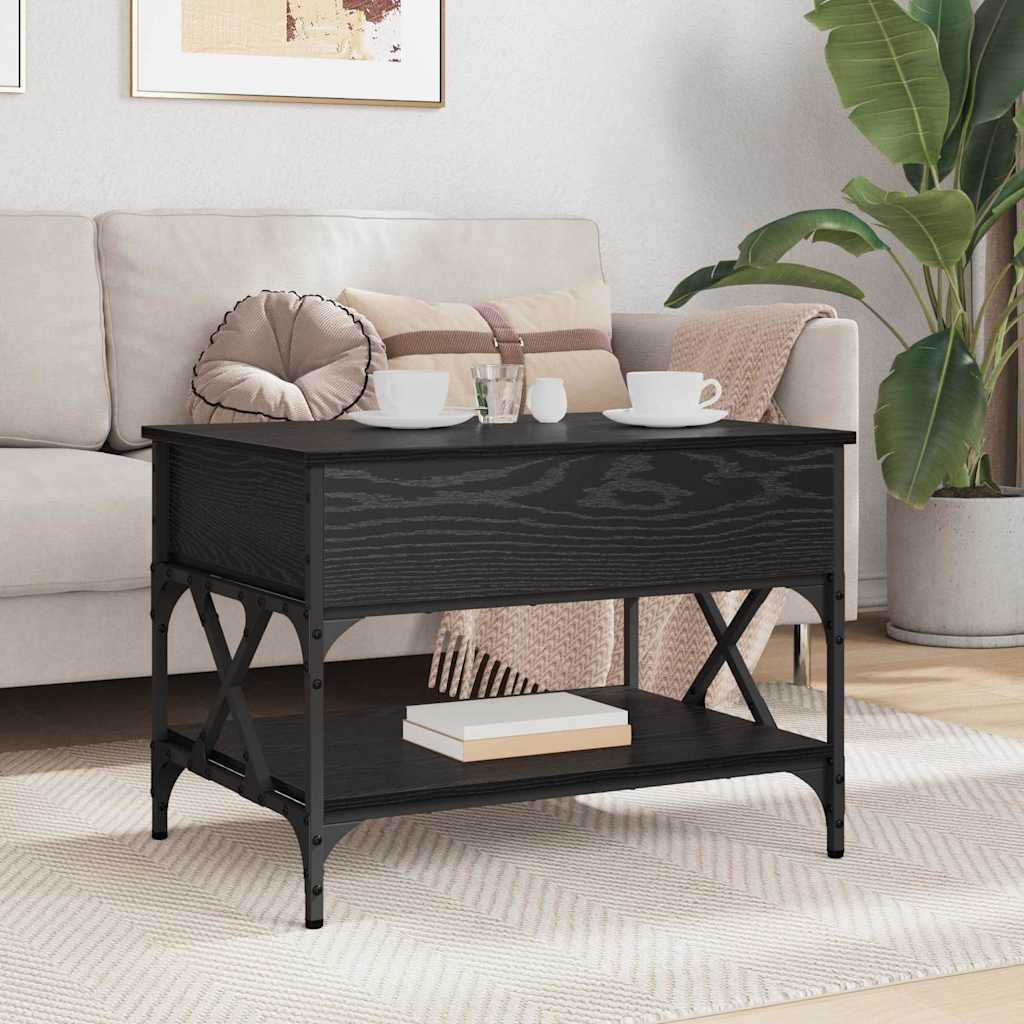 Coffee table Black oak 70x50x50cm Engineered wood