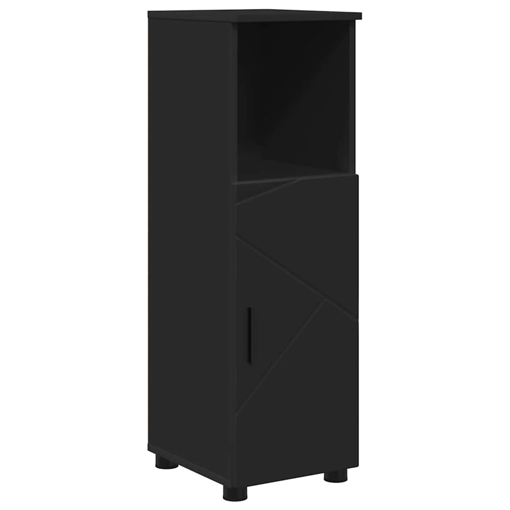 Bathroom cabinet with door storage Black 30 x 35 x 95 cm