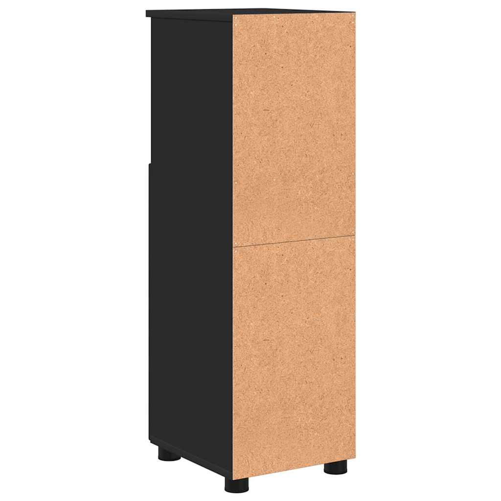 Bathroom cabinet with door storage Black 30 x 35 x 95 cm