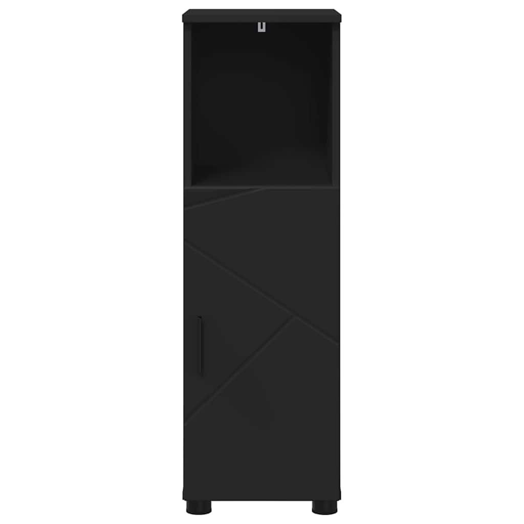 Bathroom cabinet with door storage Black 30 x 35 x 95 cm