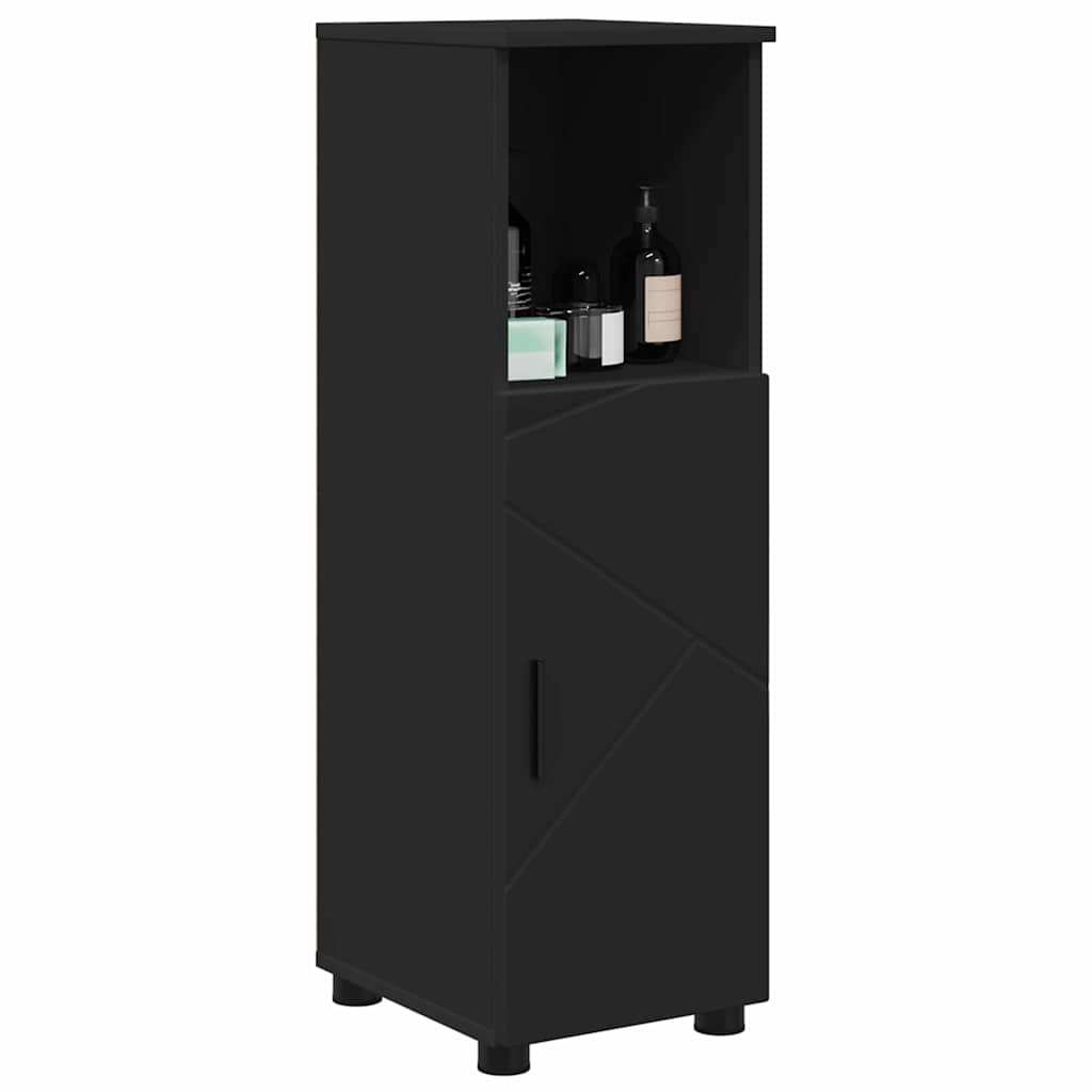 Bathroom cabinet with door storage Black 30 x 35 x 95 cm