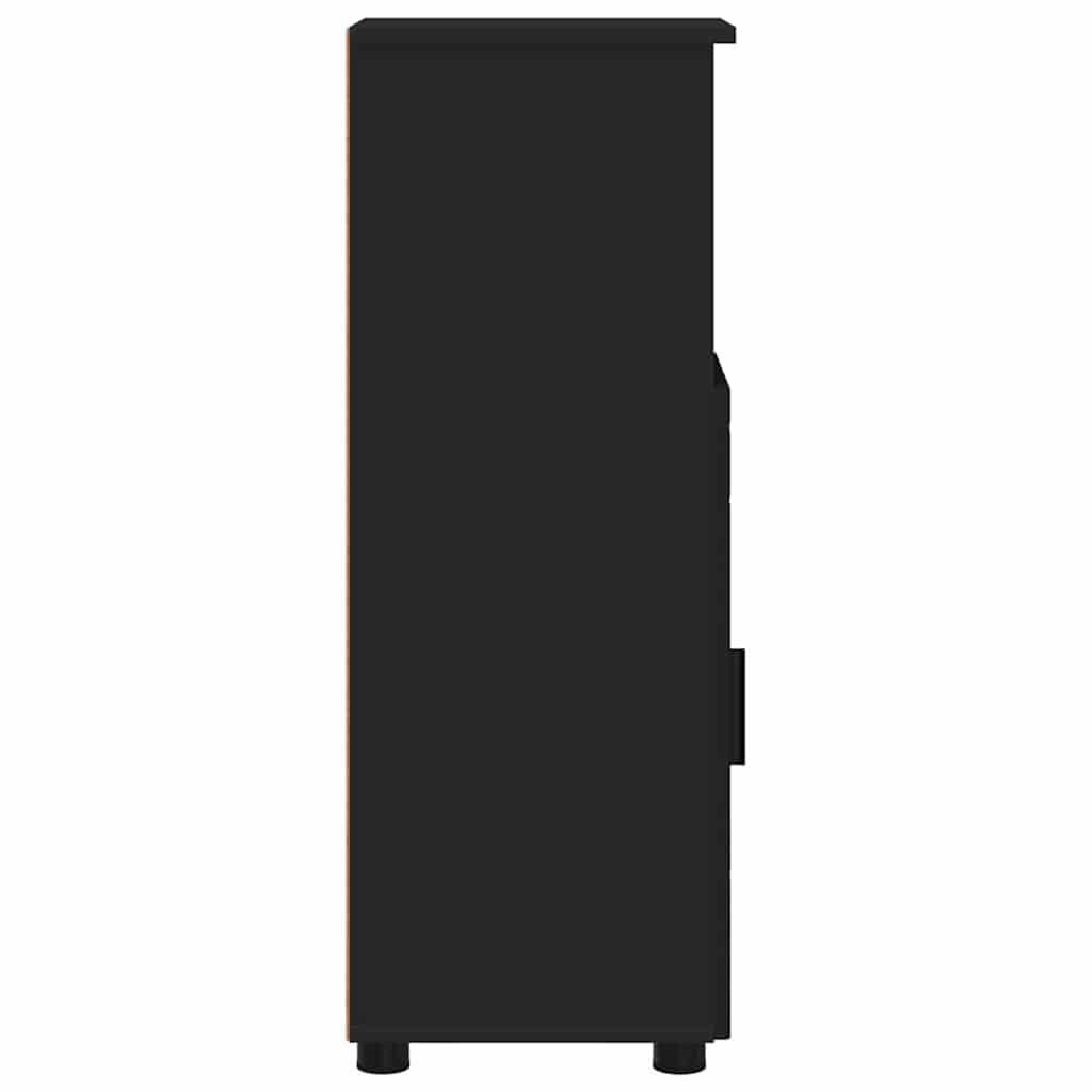 Bathroom cabinet with door storage Black 30 x 35 x 95 cm