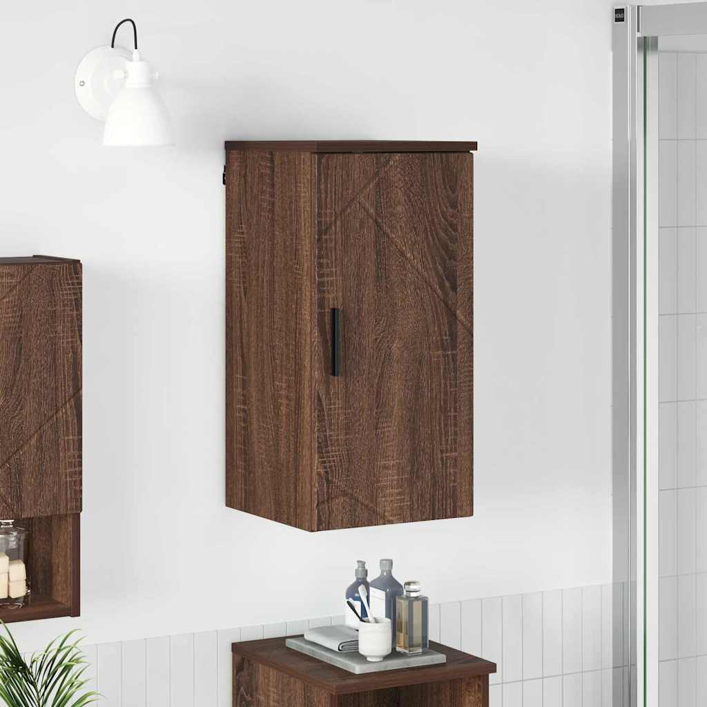 Brown oak bathroom cabinet 30 x 31.5 x 61 cm Engineered wood