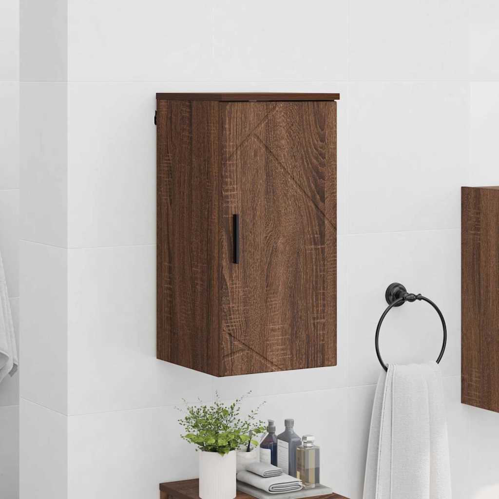 Brown oak bathroom cabinet 30 x 31.5 x 61 cm Engineered wood