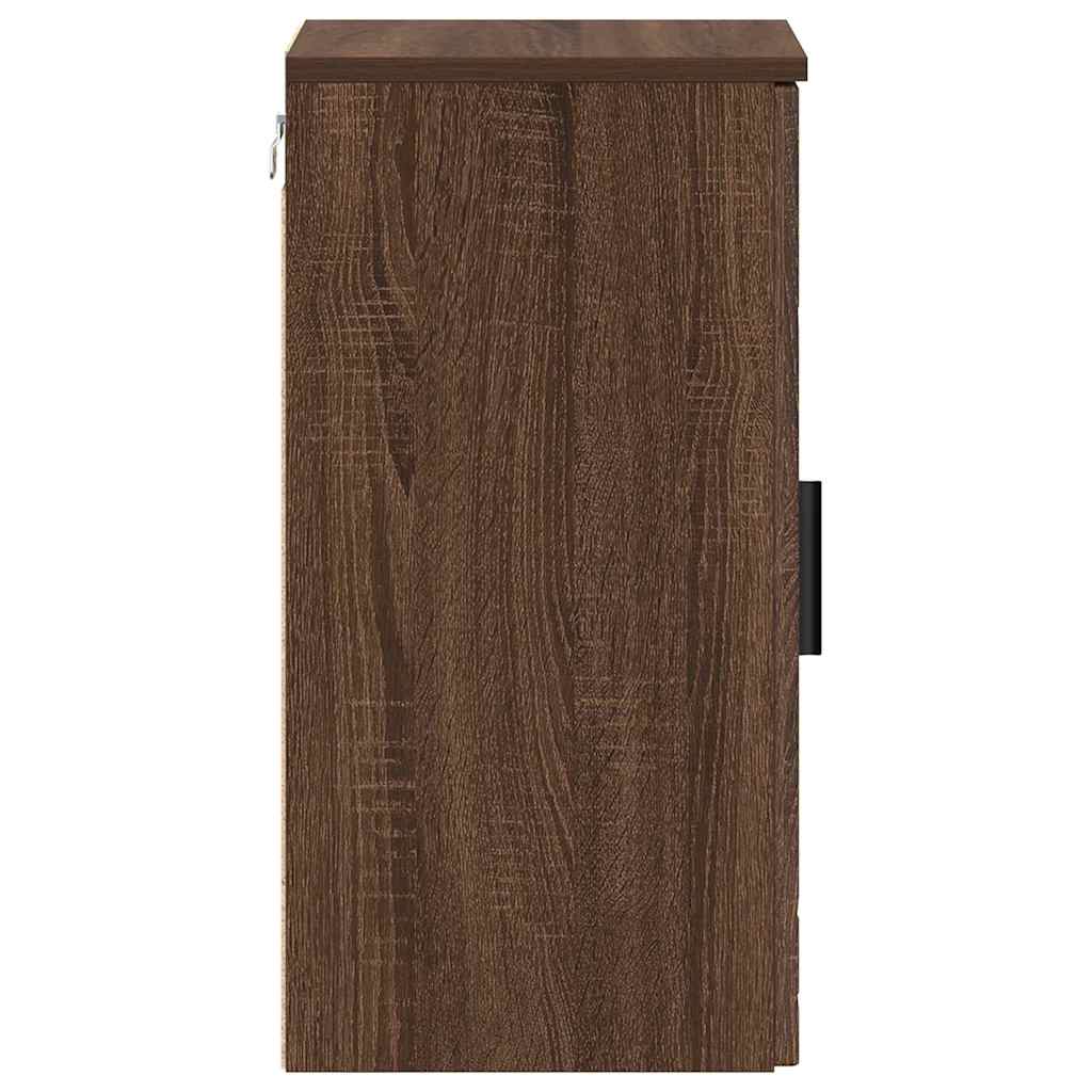 Brown oak bathroom cabinet 30 x 31.5 x 61 cm Engineered wood