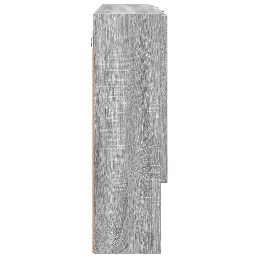 Veidrodžio spinta su saugykla Pilkas Sonoma 80 x 17 x 55 cm