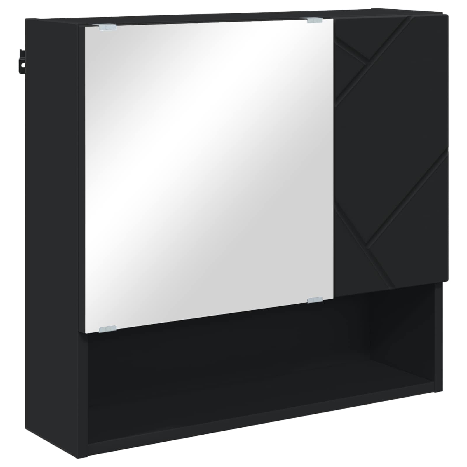Spoguļskapītis Melns 59 x 17 x 55 cm Inženierijas koks