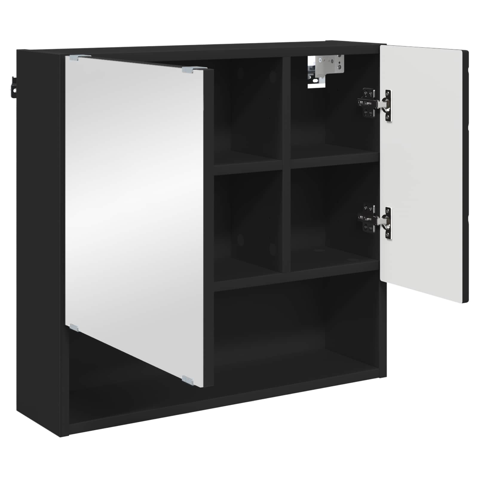 Spoguļskapītis Melns 59 x 17 x 55 cm Inženierijas koks