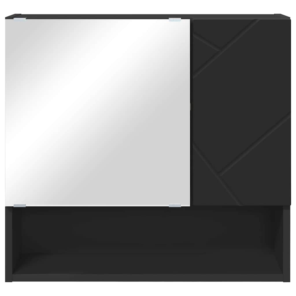 Mirrored Cabinet Black 59 x 17 x 55 cm Engineered wood