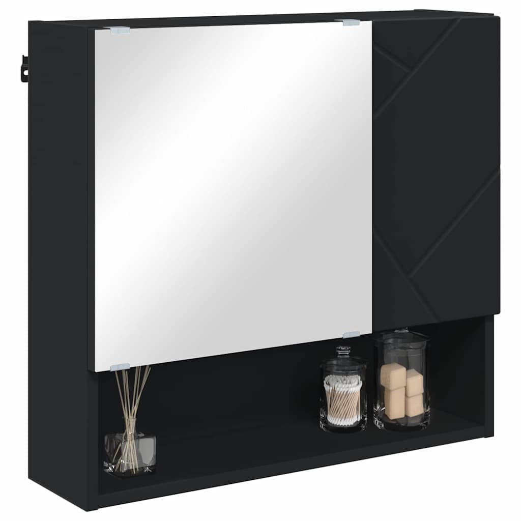 Mirrored Cabinet Black 59 x 17 x 55 cm Engineered wood