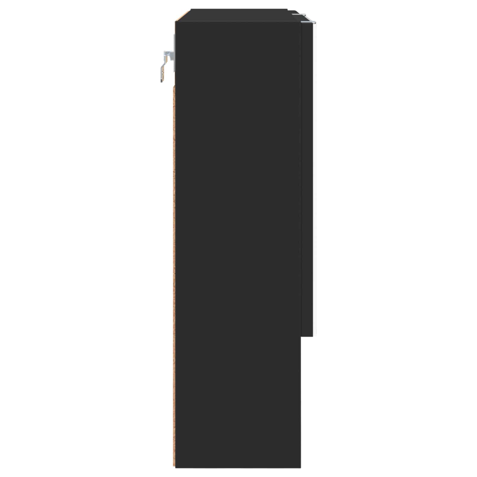 Spoguļskapītis Melns 59 x 17 x 55 cm Inženierijas koks