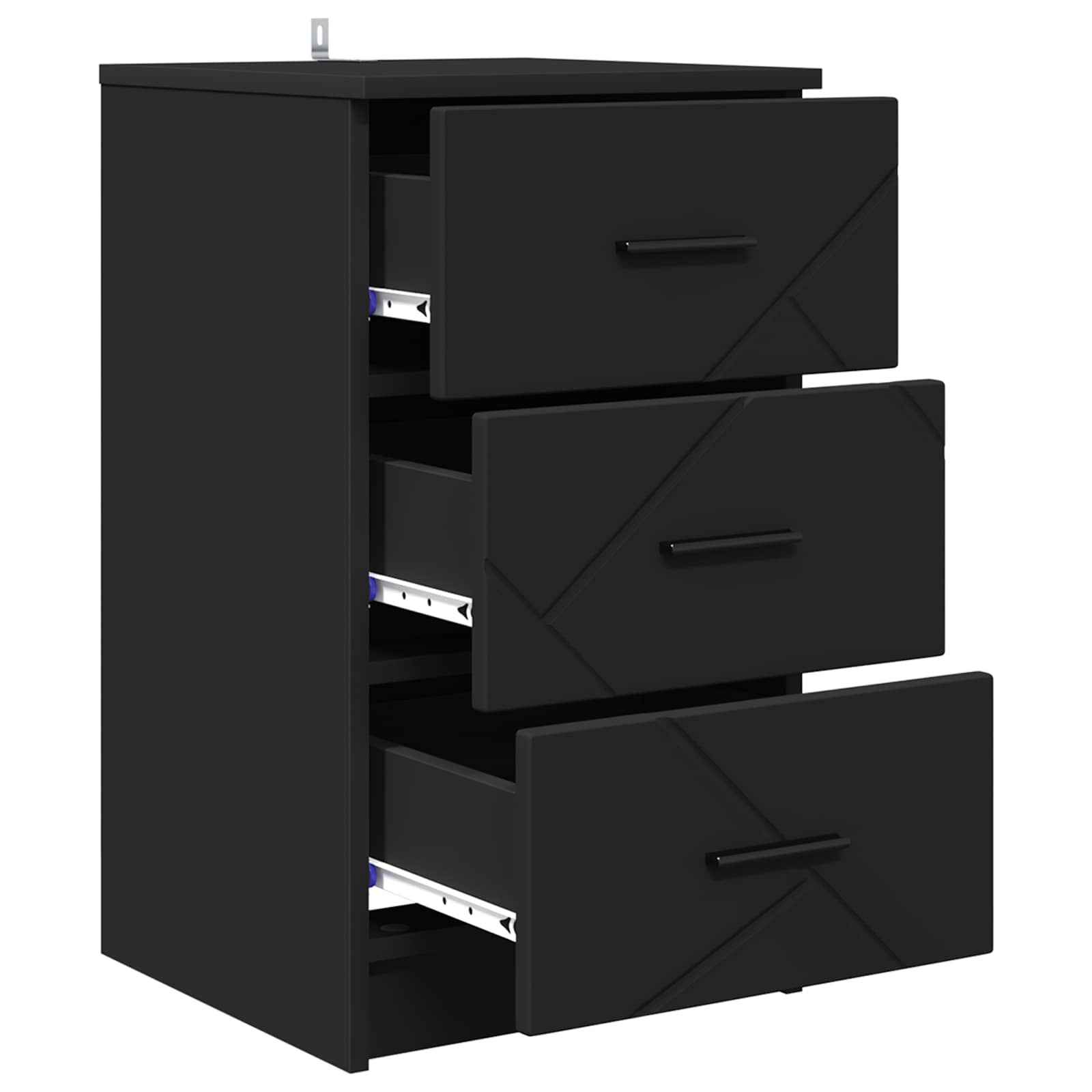 Bedside cabinet Black 38 x 38 x 66 cm Engineered wood