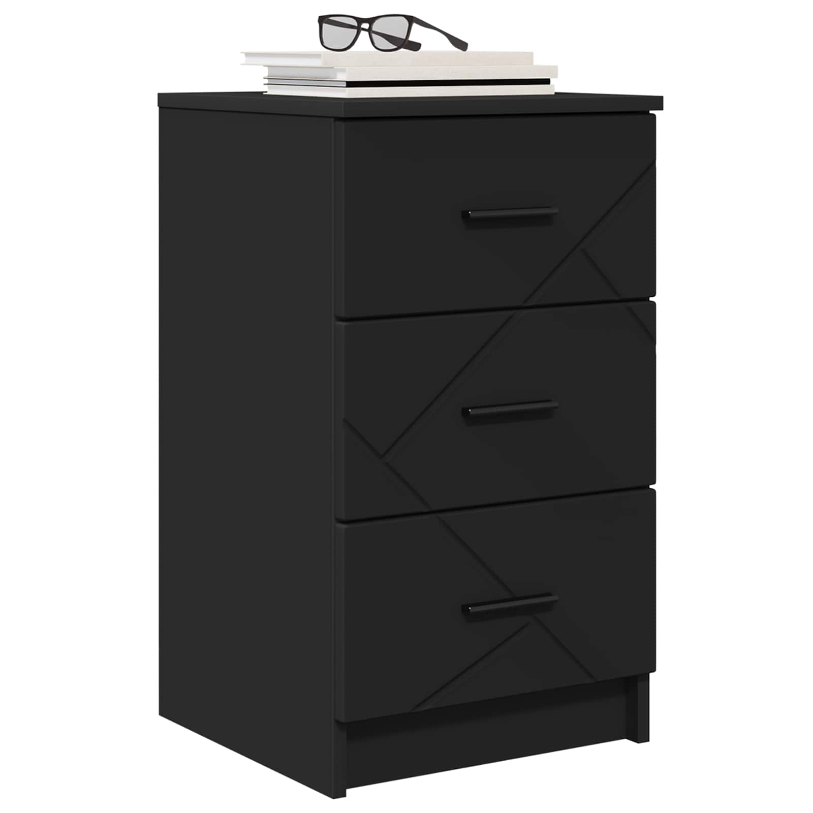 Bedside cabinet Black 38 x 38 x 66 cm Engineered wood