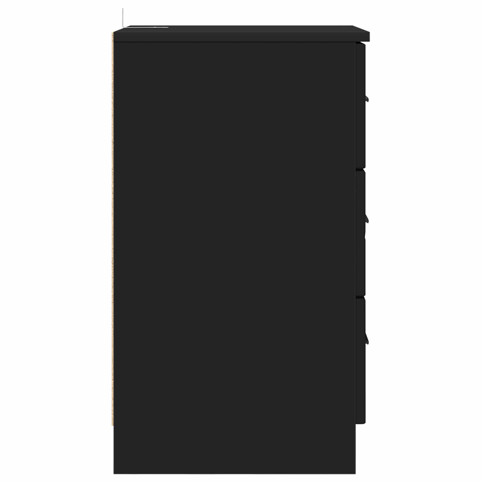 Bedside cabinet Black 38 x 38 x 66 cm Engineered wood