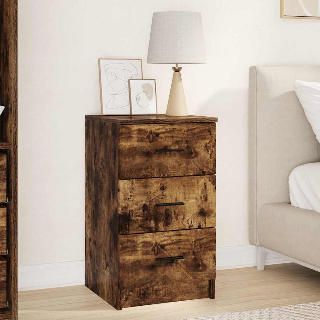 Bedside cabinet with a drawer Smoked oak 38 x 38 x 66 cm