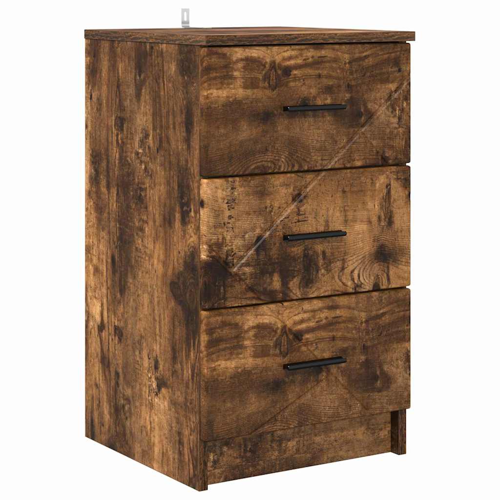Bedside cabinet with a drawer Smoked oak 38 x 38 x 66 cm