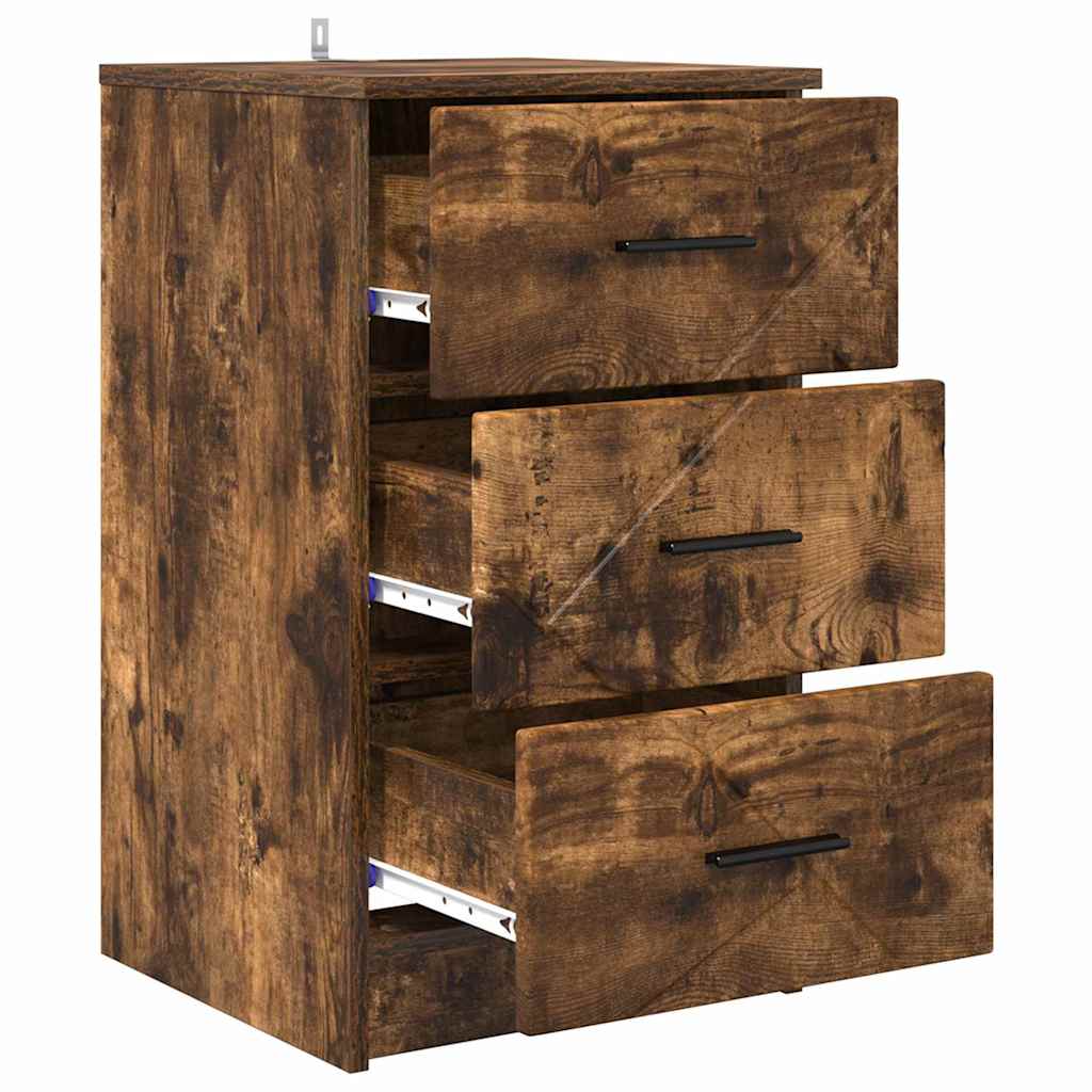 Bedside cabinet with a drawer Smoked oak 38 x 38 x 66 cm