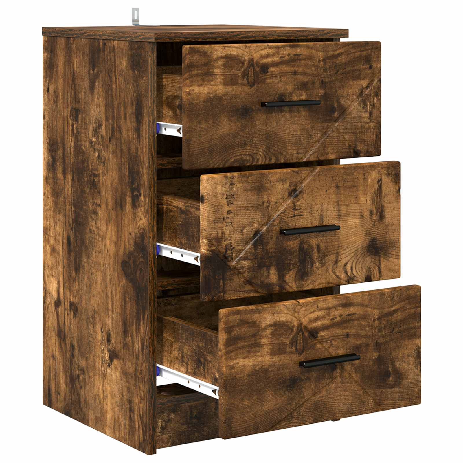 Bedside cabinet with a drawer Smoked oak 38 x 38 x 66 cm