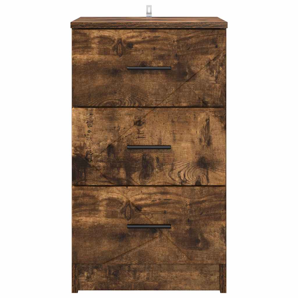 Bedside cabinet with a drawer Smoked oak 38 x 38 x 66 cm