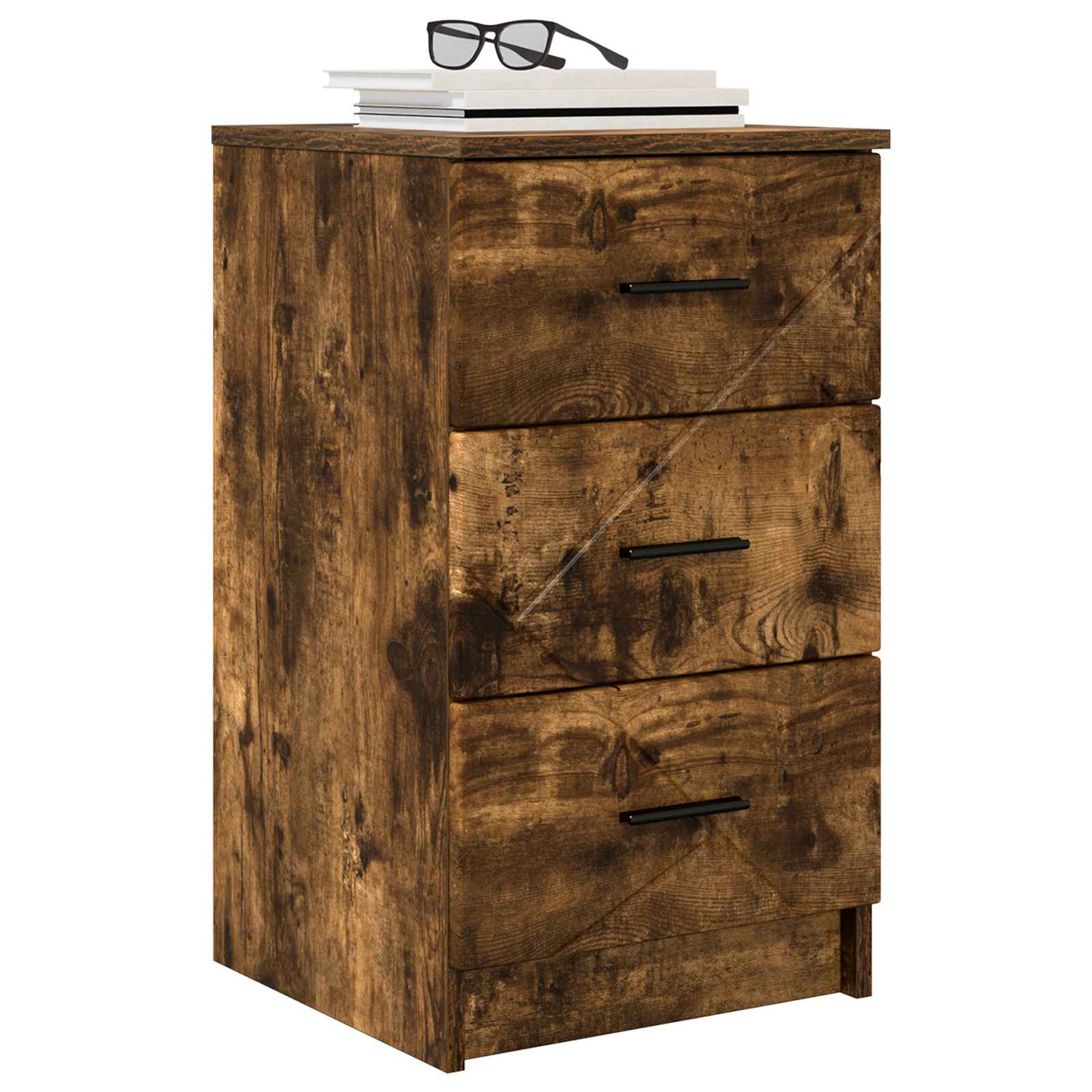 Bedside cabinet with a drawer Smoked oak 38 x 38 x 66 cm