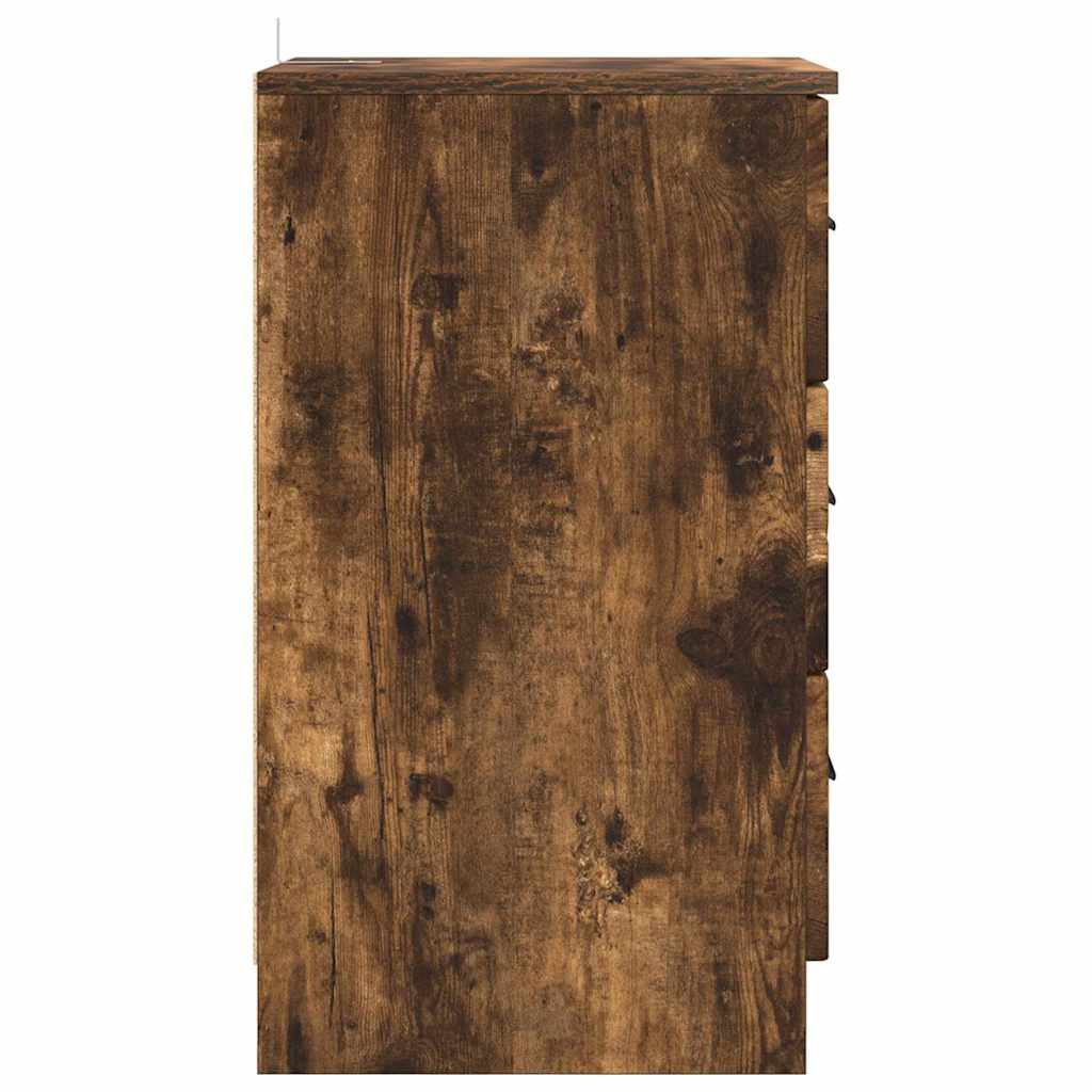 Bedside cabinet with a drawer Smoked oak 38 x 38 x 66 cm