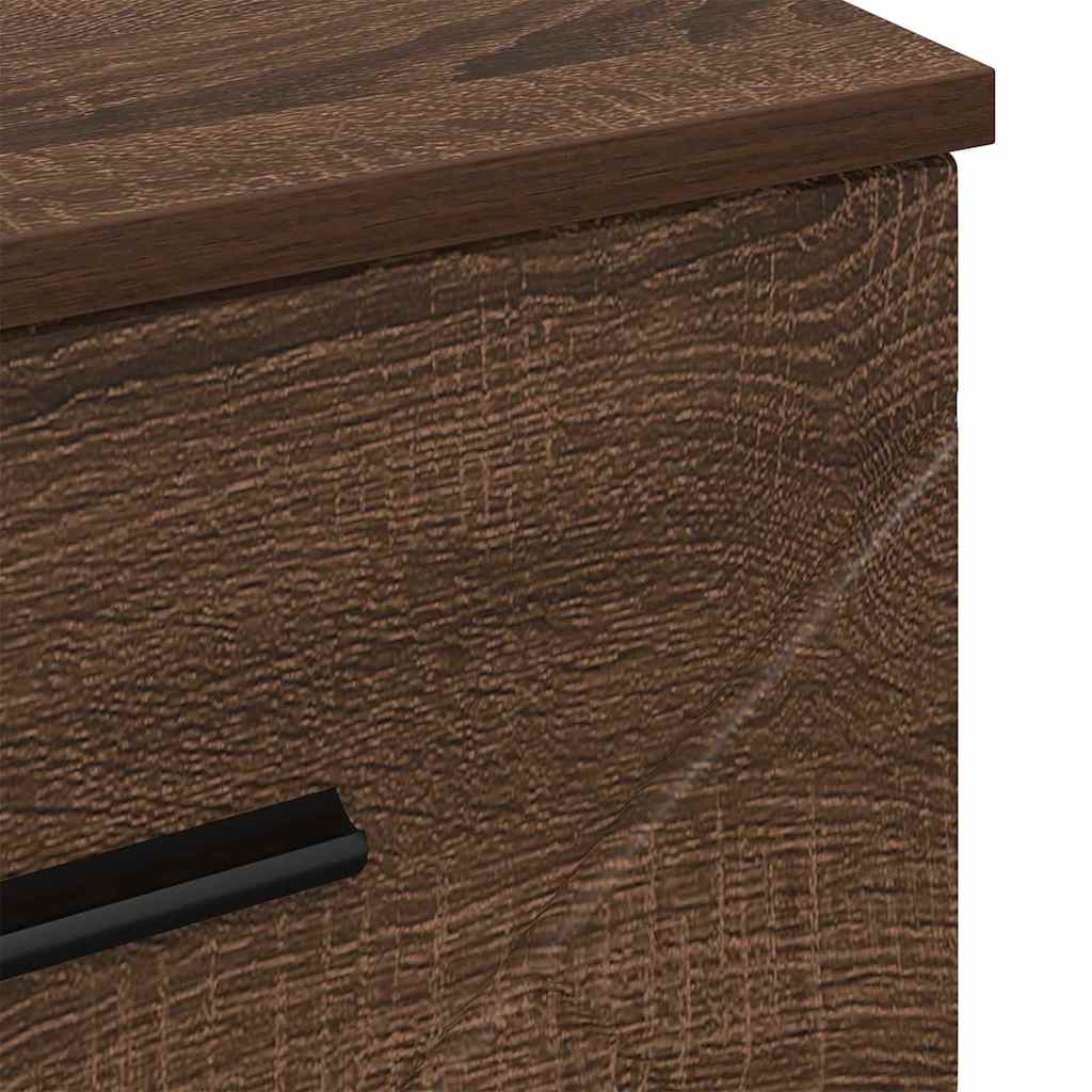 Bedside cabinet with drawer brown oak 38 x 38 x 66 cm