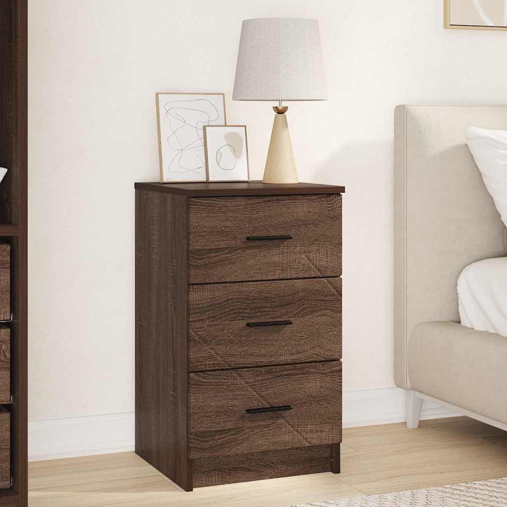 Bedside cabinet with drawer brown oak 38 x 38 x 66 cm
