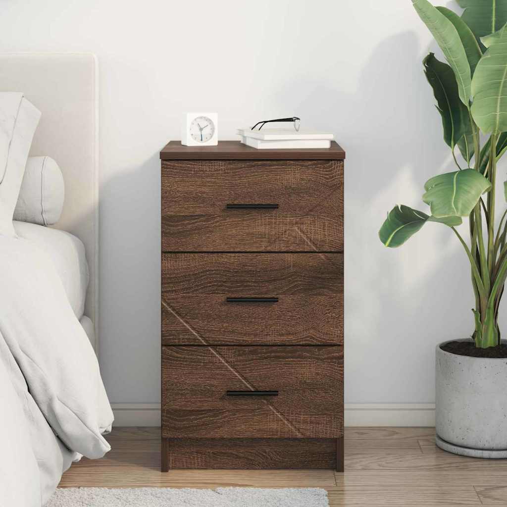 Bedside cabinet with drawer brown oak 38 x 38 x 66 cm