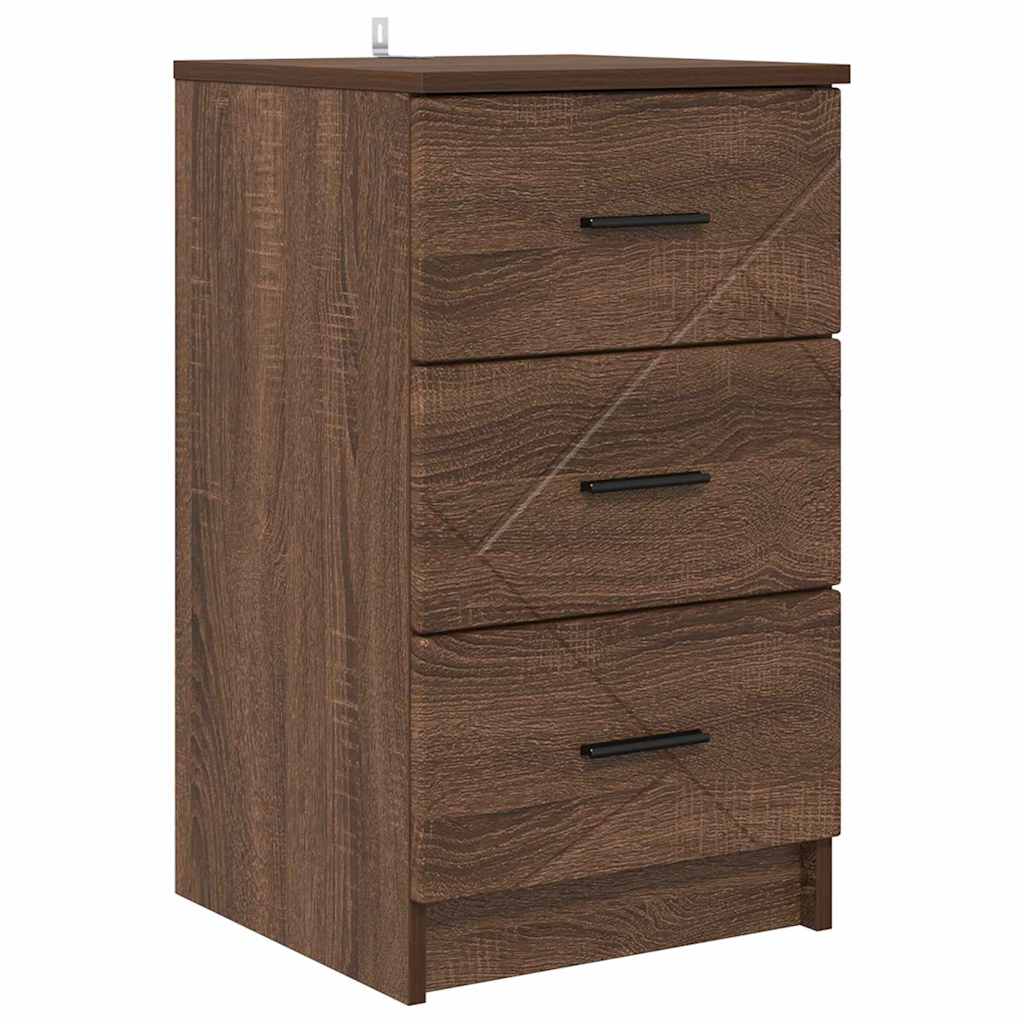 Bedside cabinet with drawer brown oak 38 x 38 x 66 cm