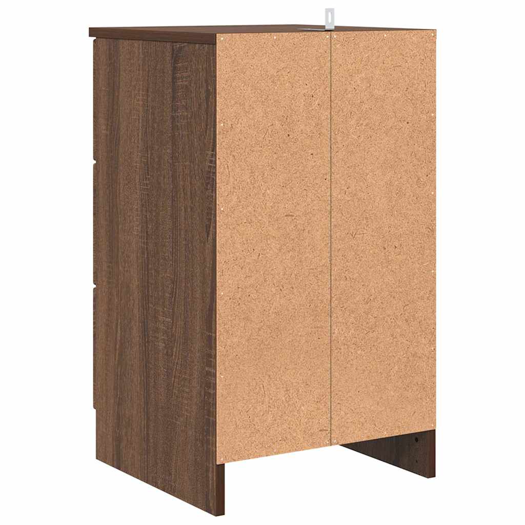 Bedside cabinet with drawer brown oak 38 x 38 x 66 cm
