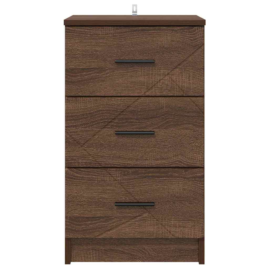 Bedside cabinet with drawer brown oak 38 x 38 x 66 cm