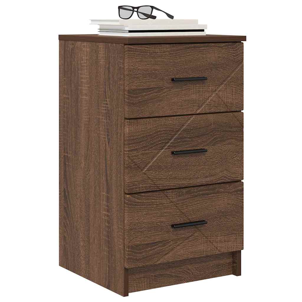 Bedside cabinet with drawer brown oak 38 x 38 x 66 cm