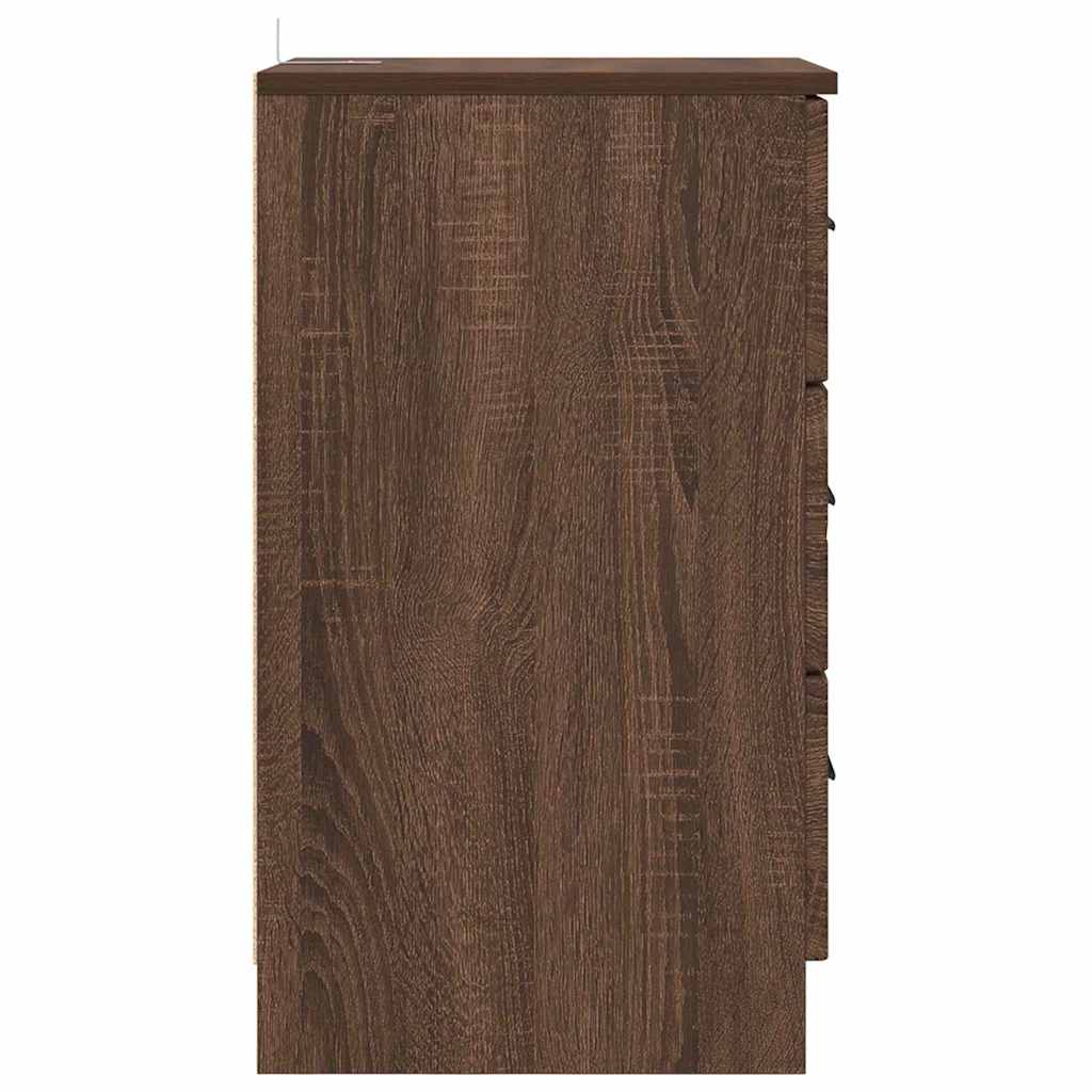 Bedside cabinet with drawer brown oak 38 x 38 x 66 cm