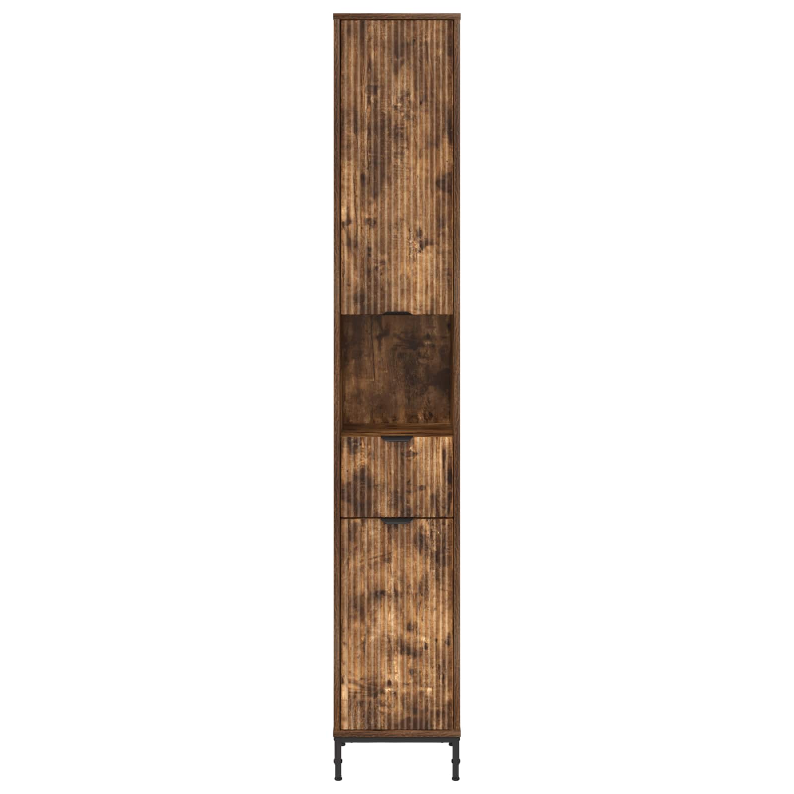 High bathroom cabinet Smoked oak 31.5 x 33 x 190 cm