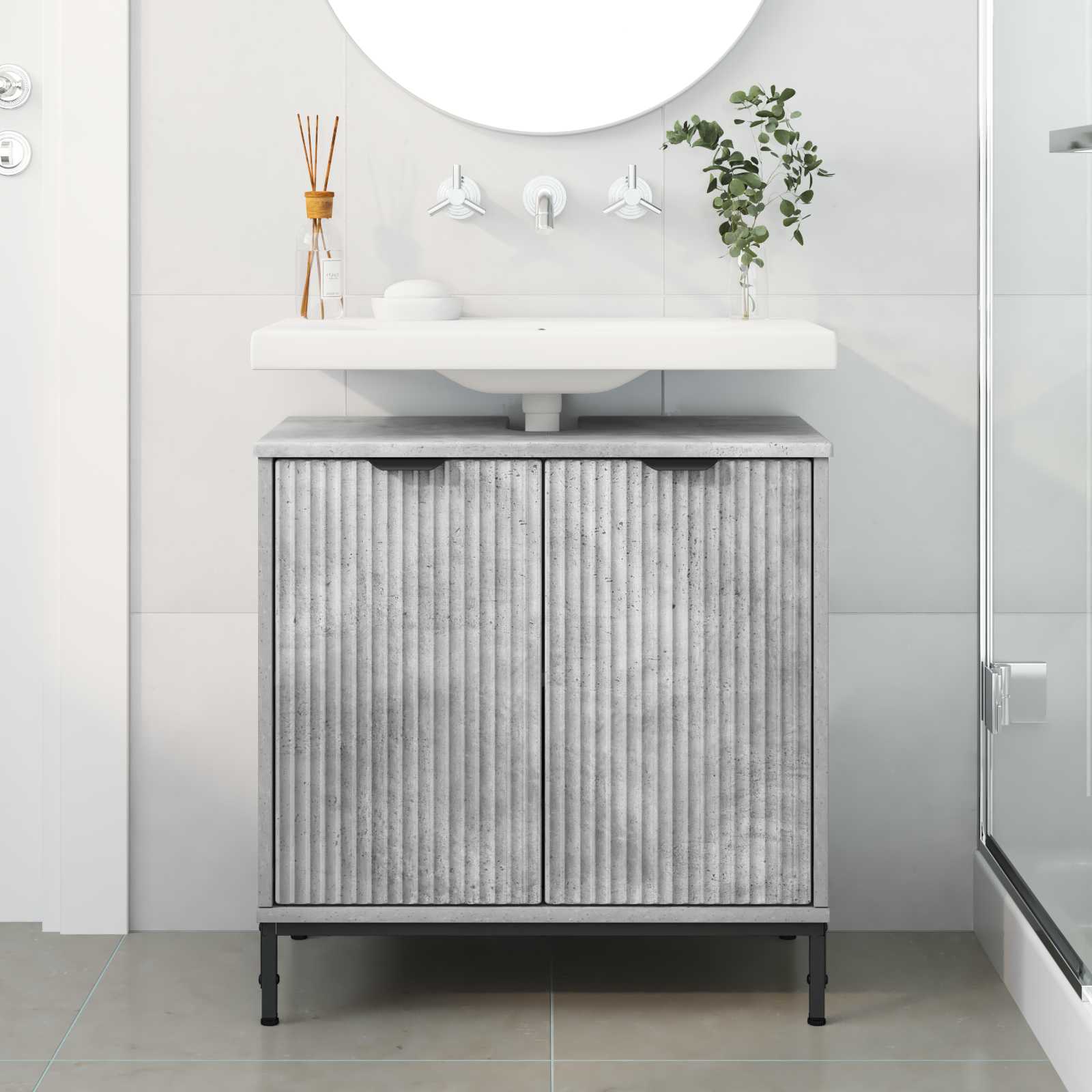 Vonios kriauklės spinta Betono pilka 60.5 x 33.5 x 61 cm