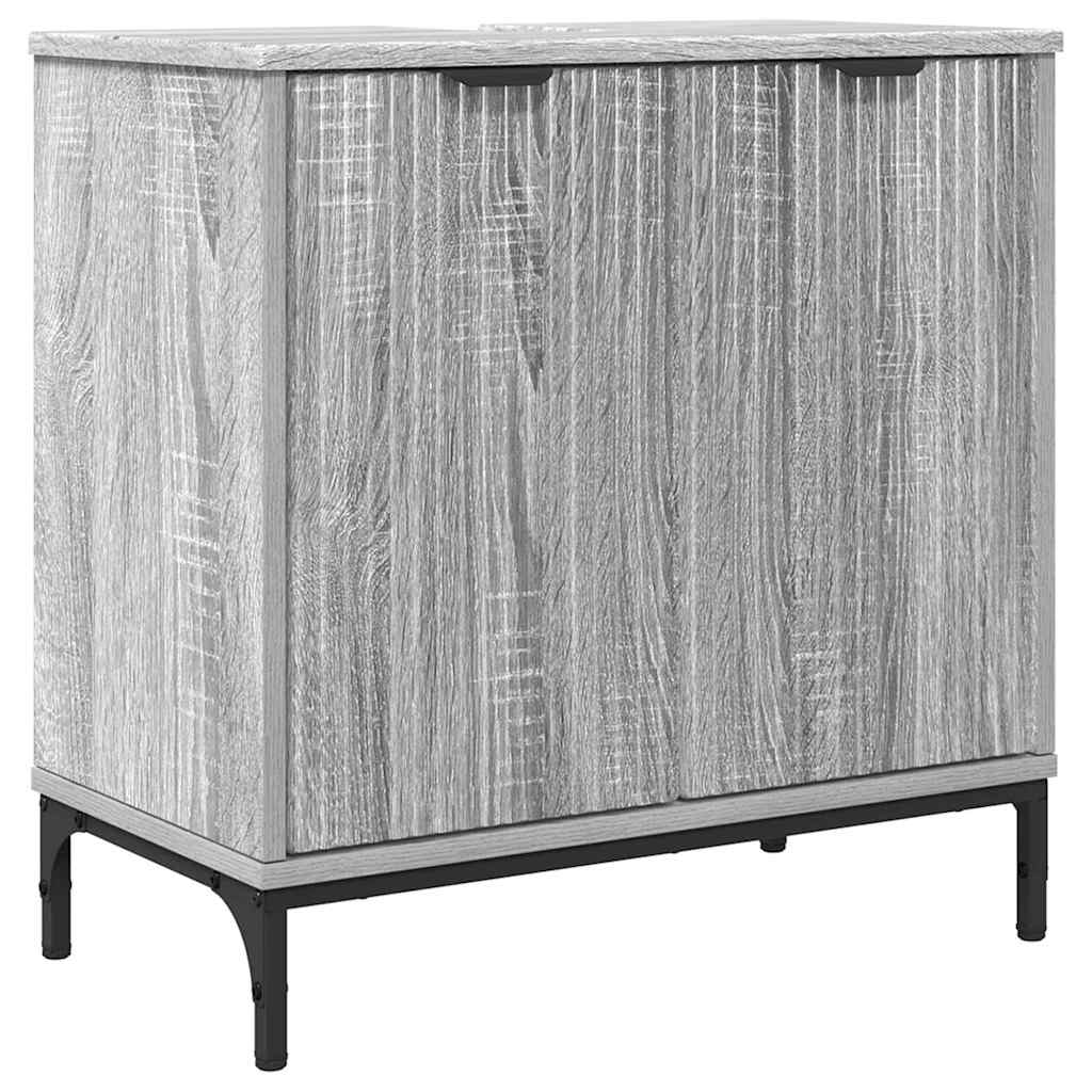Bathroom Vanity Cabinet Grey Sonoma Oak 60.5 x 33.5 x 61 cm