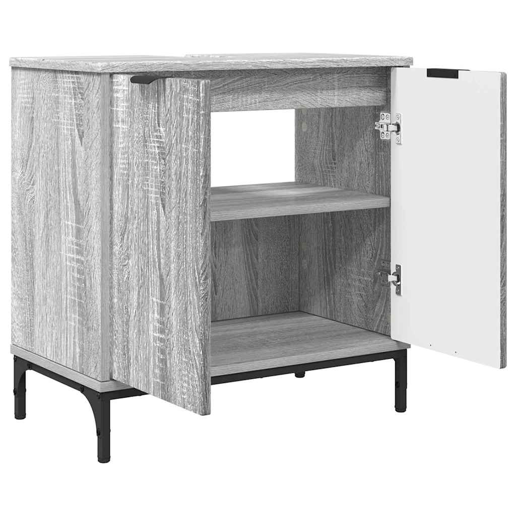Bathroom Vanity Cabinet Grey Sonoma Oak 60.5 x 33.5 x 61 cm