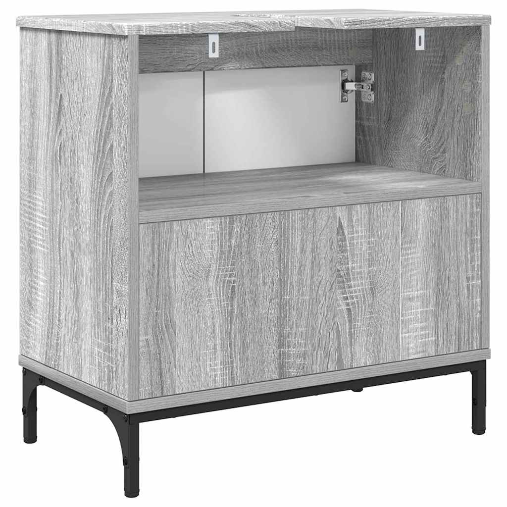 Bathroom Vanity Cabinet Grey Sonoma Oak 60.5 x 33.5 x 61 cm