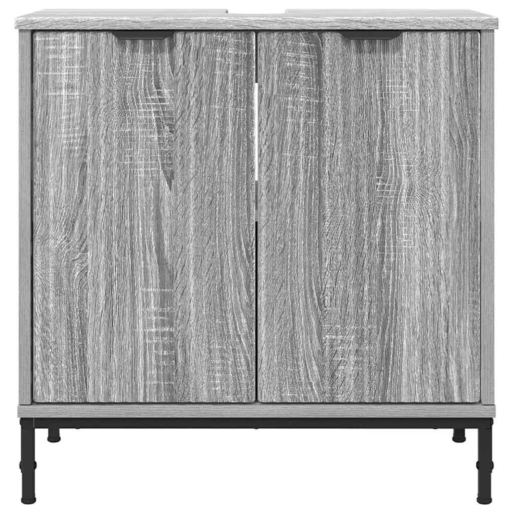 Bathroom Vanity Cabinet Grey Sonoma Oak 60.5 x 33.5 x 61 cm
