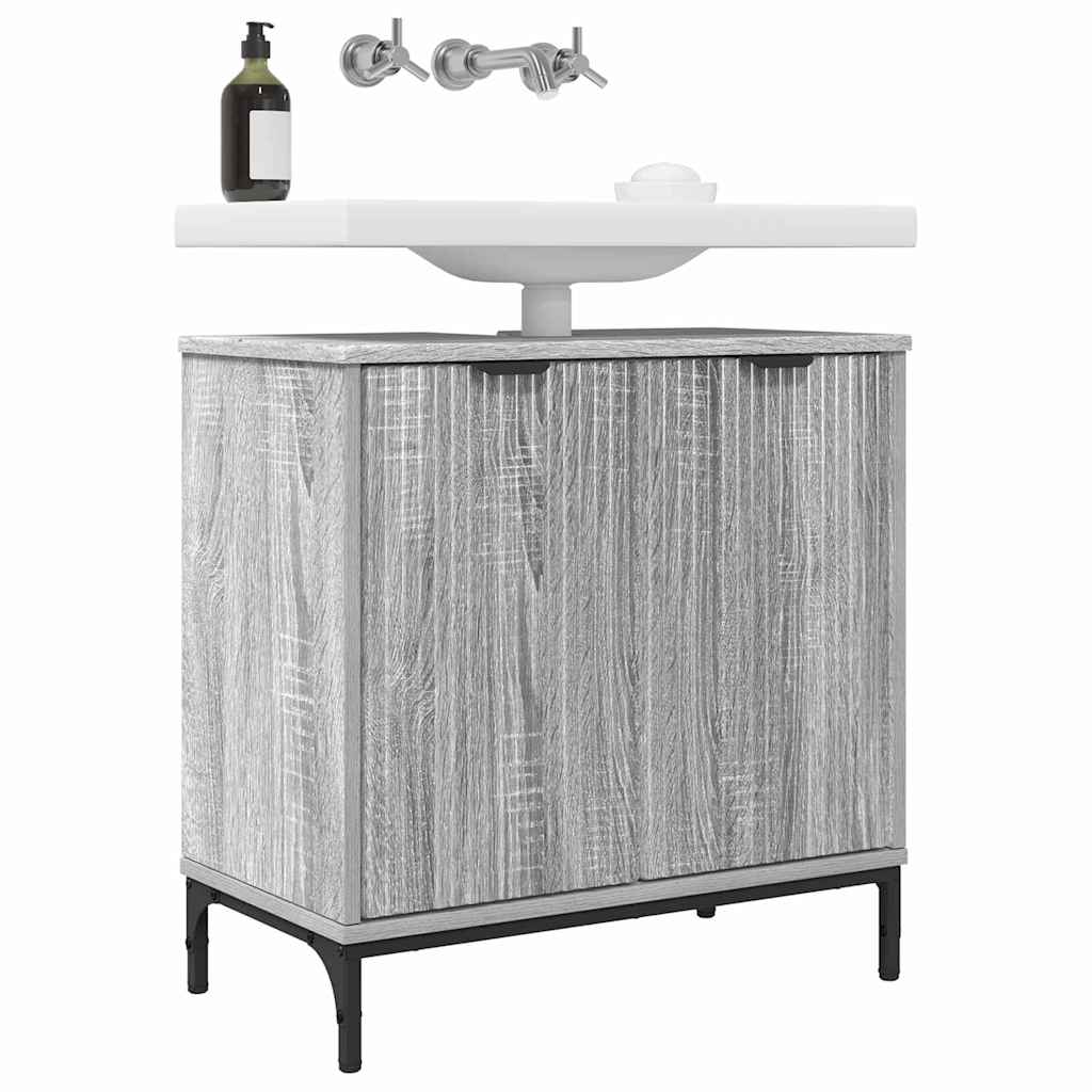 Bathroom Vanity Cabinet Grey Sonoma Oak 60.5 x 33.5 x 61 cm