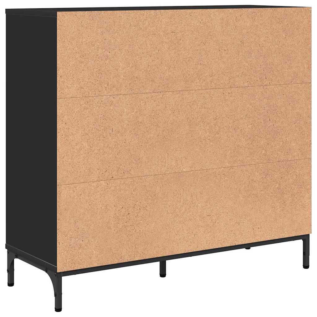 Kabalas su stalčių Juoda 89.5 x 33 x 82 cm Apdirbta mediena