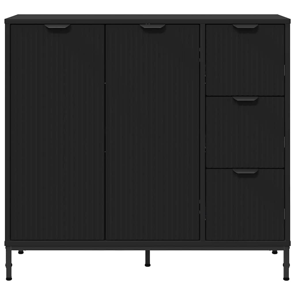 Kabalas su stalčių Juoda 89.5 x 33 x 82 cm Apdirbta mediena