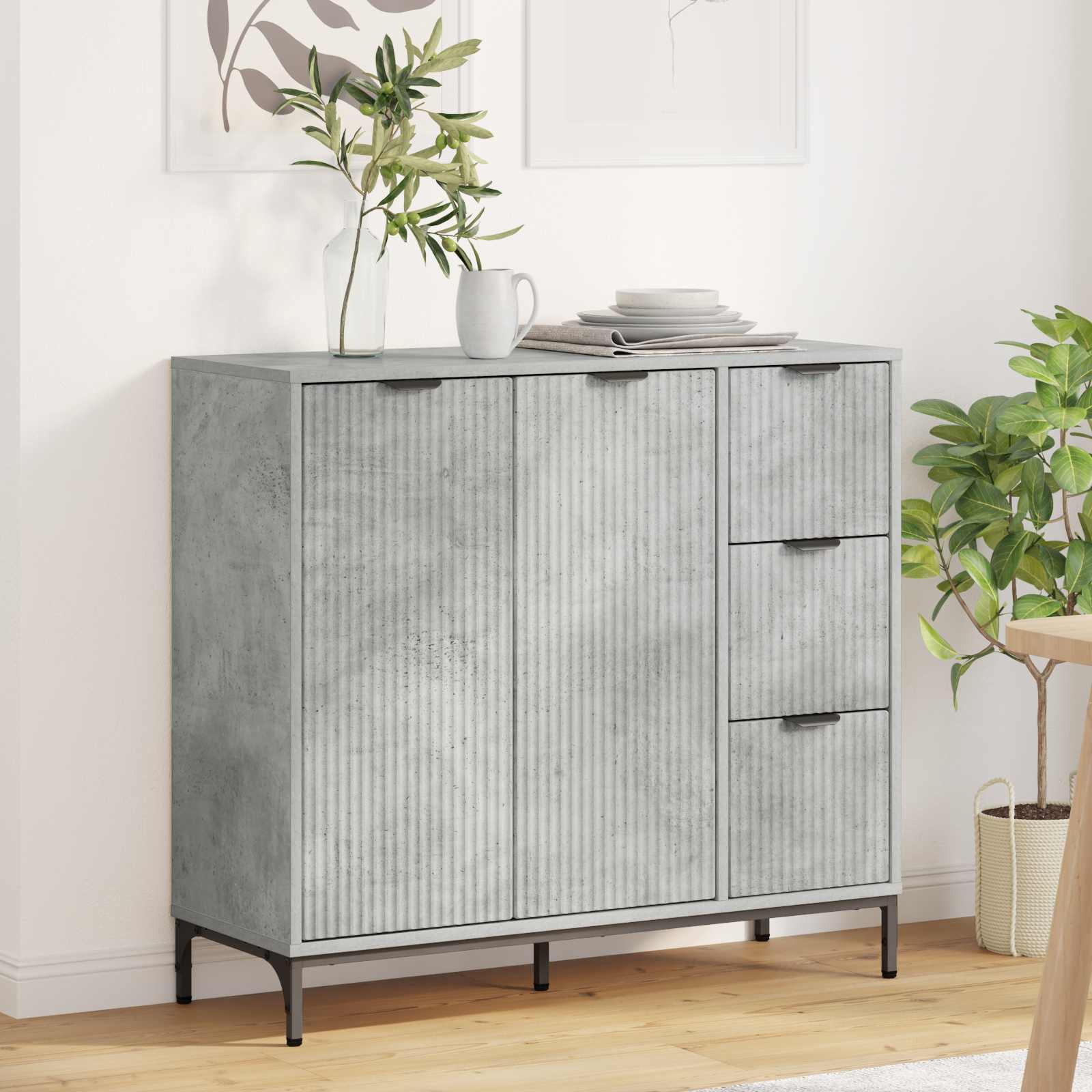 Kabalas Betono pilka 89.5 x 33 x 82 cm Apdirbta mediena
