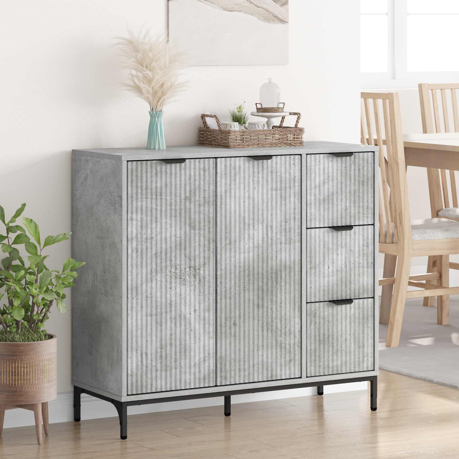 Kabalas Betono pilka 89.5 x 33 x 82 cm Apdirbta mediena