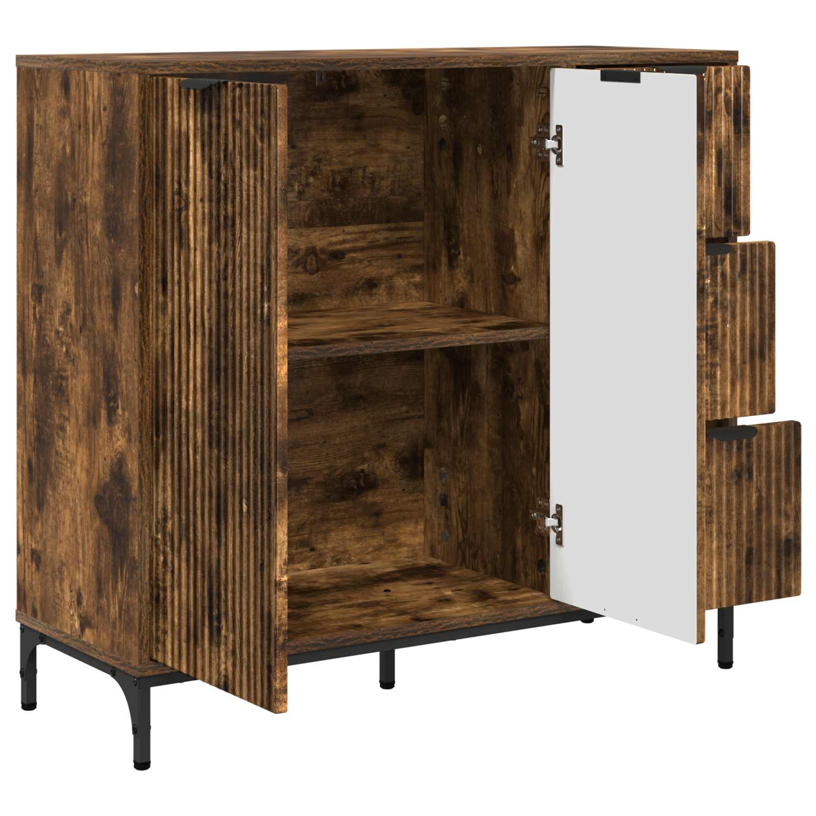 Chest of drawers Smoked oak 89.5 x 33 x 82 cm Engineered wood